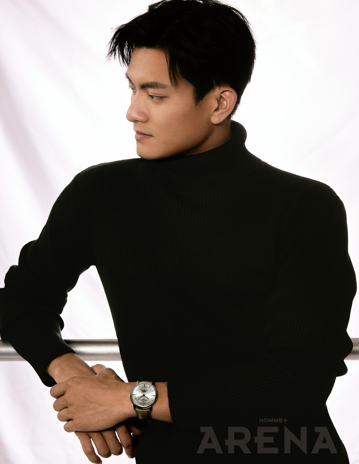 Arena Homme+ China — black turtleneck portrait