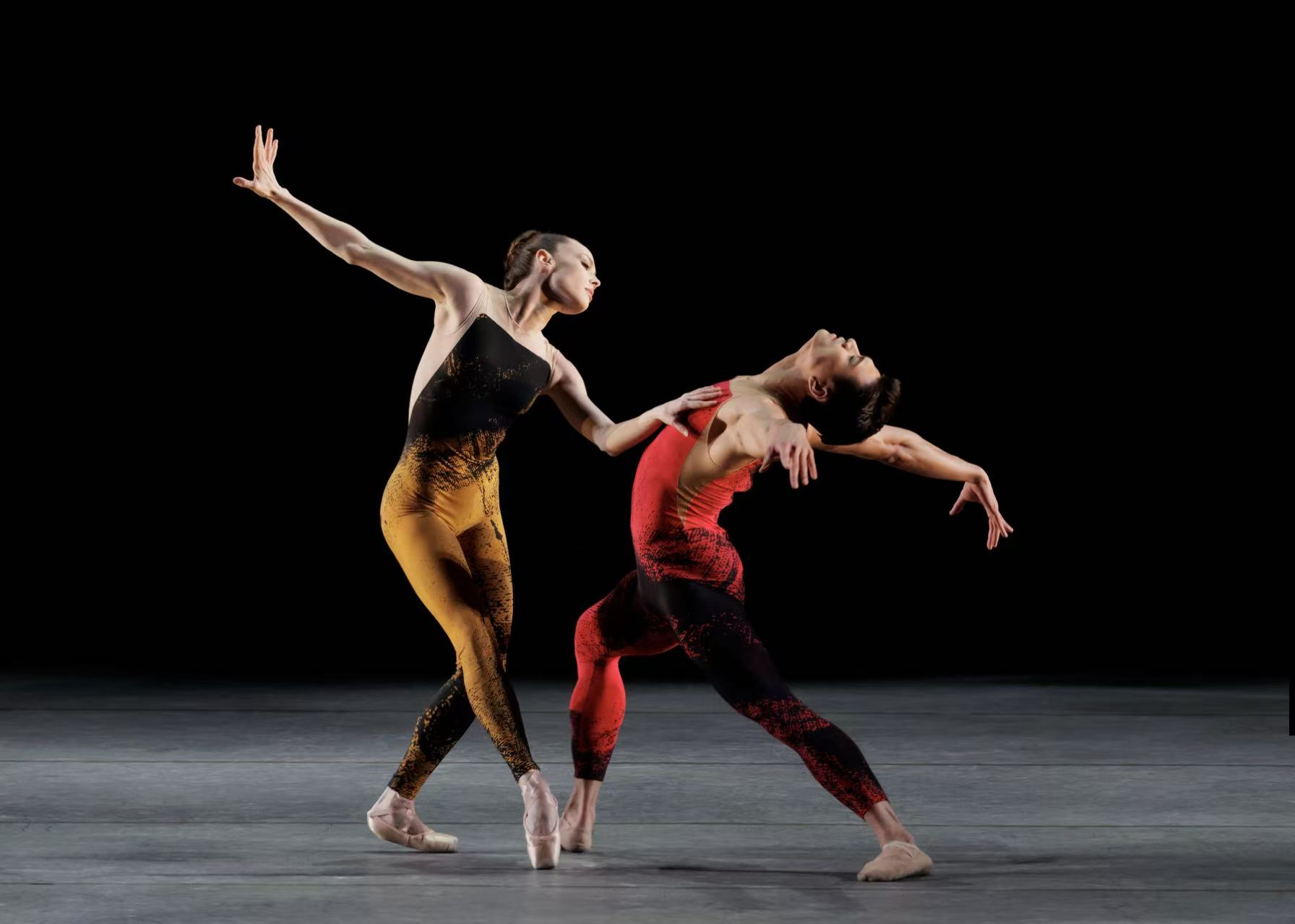 Fortuitous Ash series — Fortuitous Ash — partnered backbend duet in red and ochre